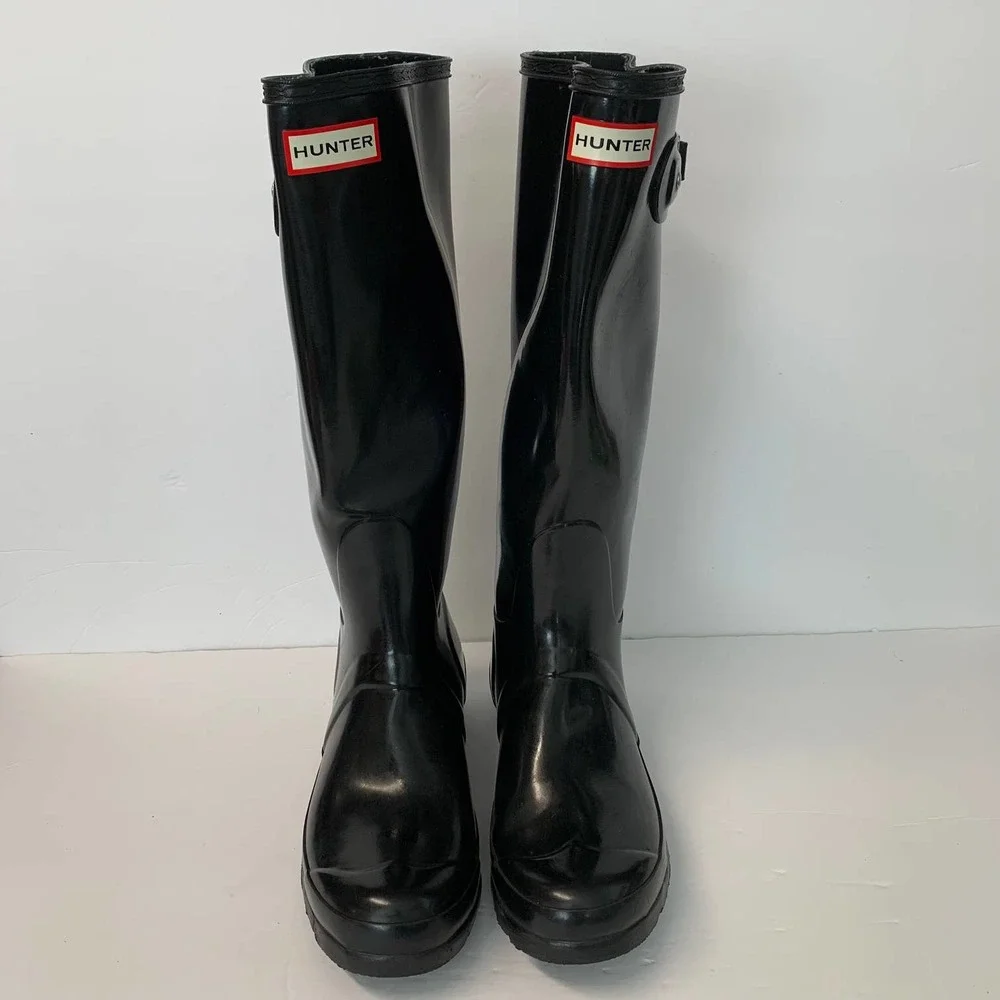 HUNTER‎ ORIGINAL Matte Tour Buckle Strap Rain Boots Women's Size 7